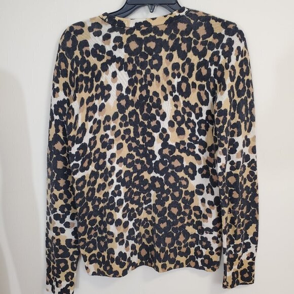 Equipment Femme Womens Size S 100% Cashmere Sweater Leopard Animal Print Cheetah - Picture 4 of 5